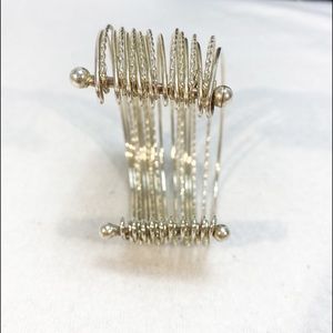 Bangle Bracelet Silver Tone Metal Jewelry